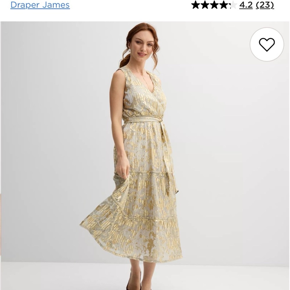 Draper James Sleeveless Tiered Maxi Dress in Gold